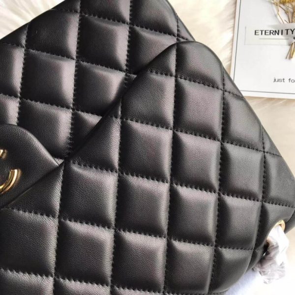 Chanel Lambskin Classic Flap Bag Black A1113 – 30cm Replica - Image 8