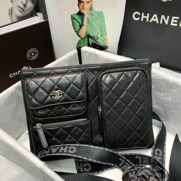 Replica Chanel Lambskin Case with Accessories - Black AP1054 - Image 4