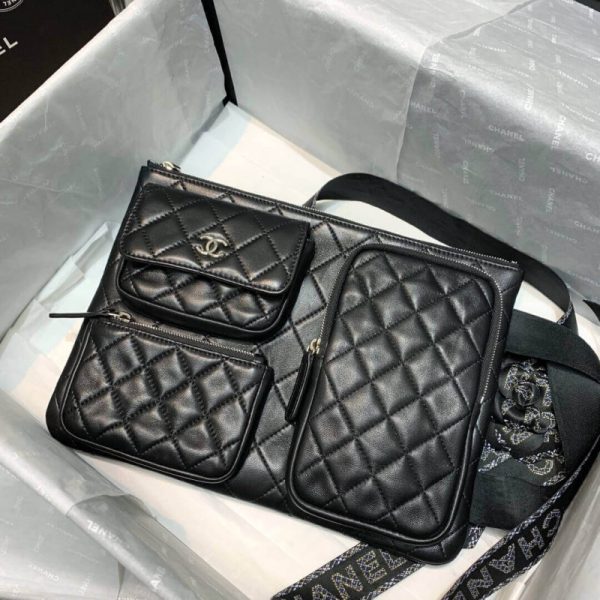 Replica Chanel Lambskin Case with Accessories - Black AP1054 - Image 5