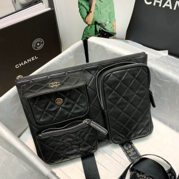 Replica Chanel Lambskin Case with Accessories - Black AP1054 - Image 7