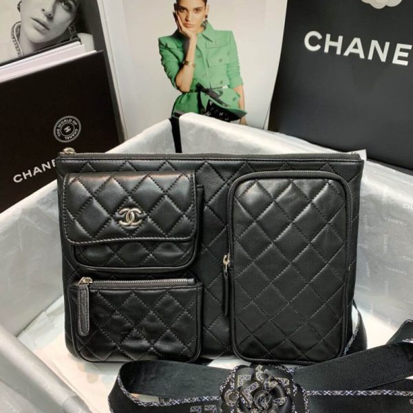 Replica Chanel Lambskin Case with Accessories - Black AP1054