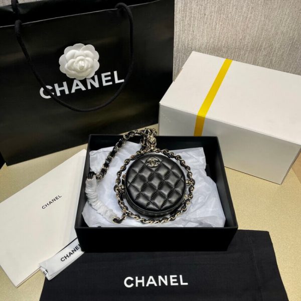Chanel Lambskin Leather Pouch with Chain - Replica Ap2568 - Image 2