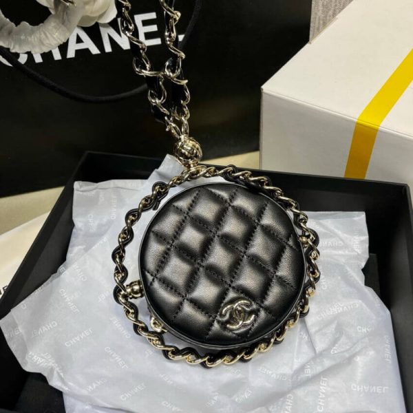 Chanel Lambskin Leather Pouch with Chain - Replica Ap2568 - Image 3