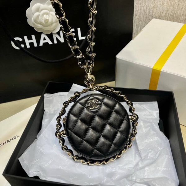 Chanel Lambskin Leather Pouch with Chain - Replica Ap2568 - Image 9