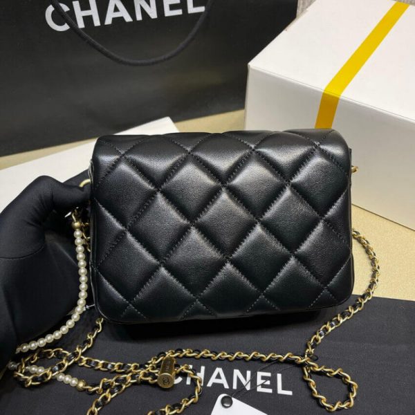 Chanel Lambskin Mini Flap Bag Replica - Black, As2855 - Image 5