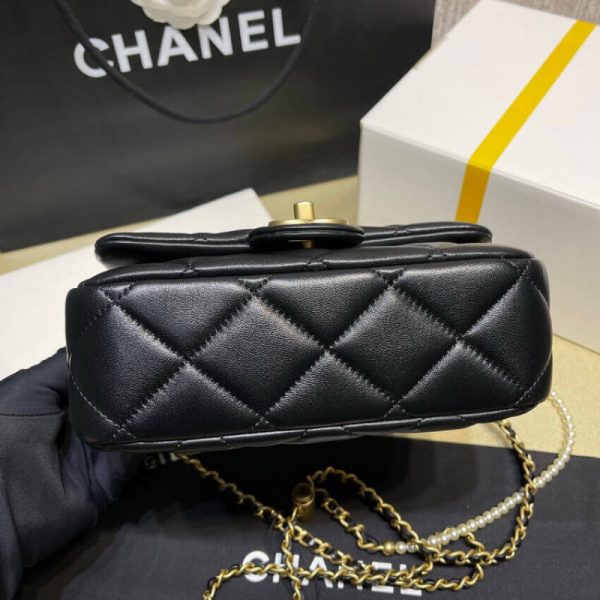 Chanel Lambskin Mini Flap Bag Replica - Black, As2855 - Image 6