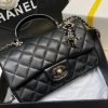 Best Replicas Bags - Chanel Replica Mini Flap Bag w/ Charms - Black Lambskin Top Handle Shop For Best Louis Vuitton LV Replica Bags With Cheap Price