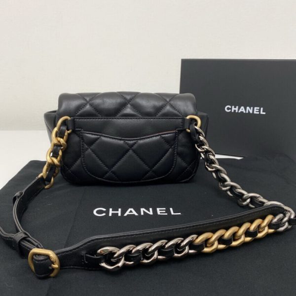Chanel 19 Black Quilted Lambskin Waist Bag Replica - Image 4