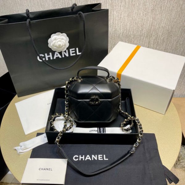 Chanel Lambskin Small Vanity Case Replica - Black As2630 - Image 2