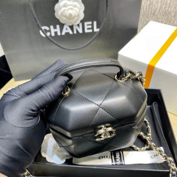 Chanel Lambskin Small Vanity Case Replica - Black As2630 - Image 5
