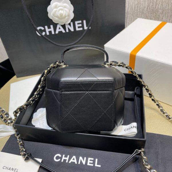 Chanel Lambskin Small Vanity Case Replica - Black As2630 - Image 6