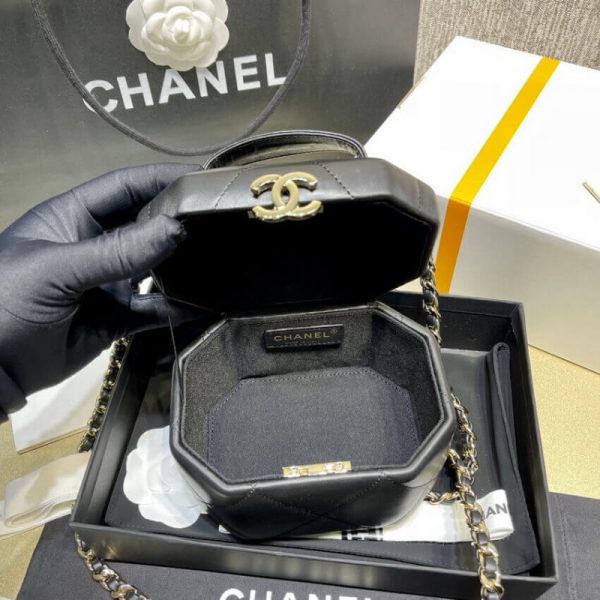 Chanel Lambskin Small Vanity Case Replica - Black As2630 - Image 9
