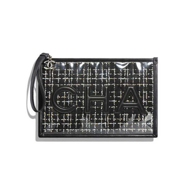 Chanel Tweed PVC Logo Pouches - Stylish Replica AP0360
