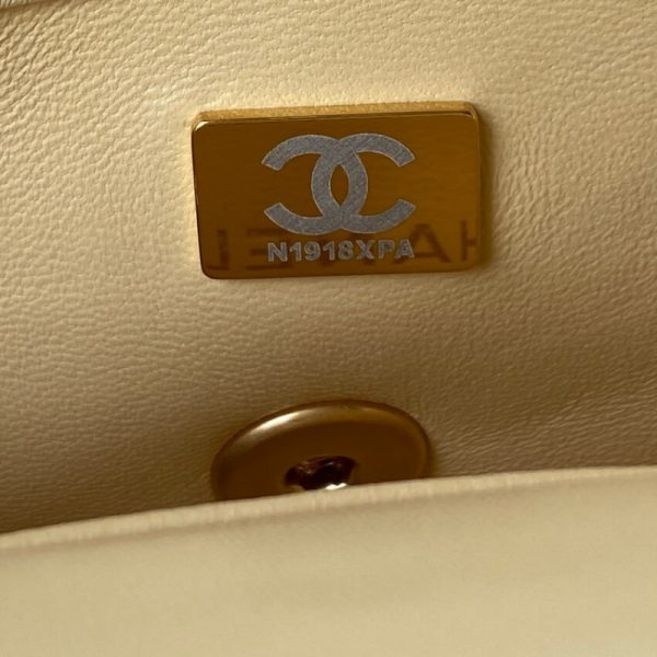 Chanel Mini Flap Bag Lambskin Replica w/ Enamel CC Logo As3113 - Image 11
