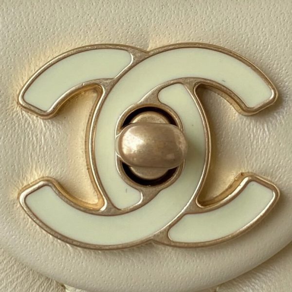 Chanel Mini Flap Bag Lambskin Replica w/ Enamel CC Logo As3113 - Image 5