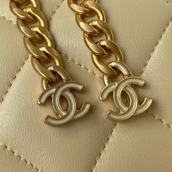 Chanel Mini Flap Bag Lambskin Replica w/ Enamel CC Logo As3113 - Image 7