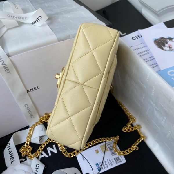 Chanel Mini Flap Bag Lambskin Replica w/ Enamel CC Logo As3113 - Image 9
