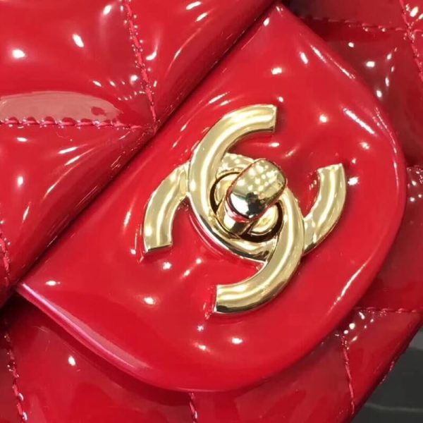 Chanel Patent Leather 20Cm Classic Flap Bag Replica - Image 5