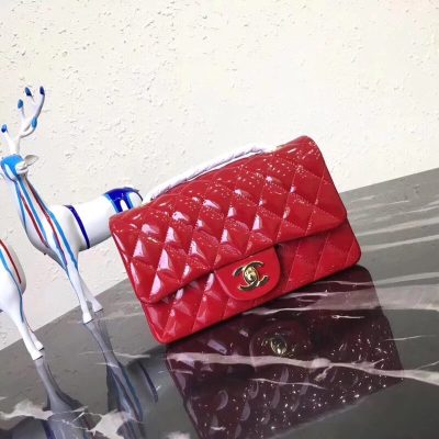 Chanel Patent Leather 20Cm Classic Flap Bag Replica
