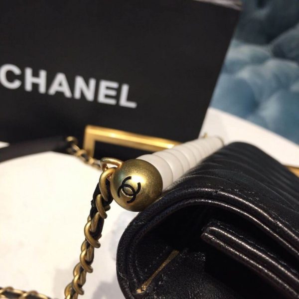 Chanel Pearl Chain Flap Bag Replica - Style AS0585 - Image 7