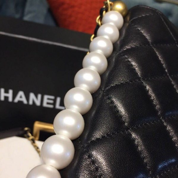 Chanel Pearl Chain Flap Bag Replica - Style AS0585 - Image 8