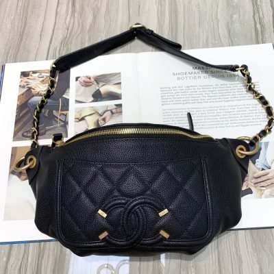 Replica Chanel Quilted Caviar Waist Bag S0929