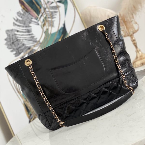 Chanel Quilted Waxy Calfskin Replica Shopping Bag 8345 - Image 2