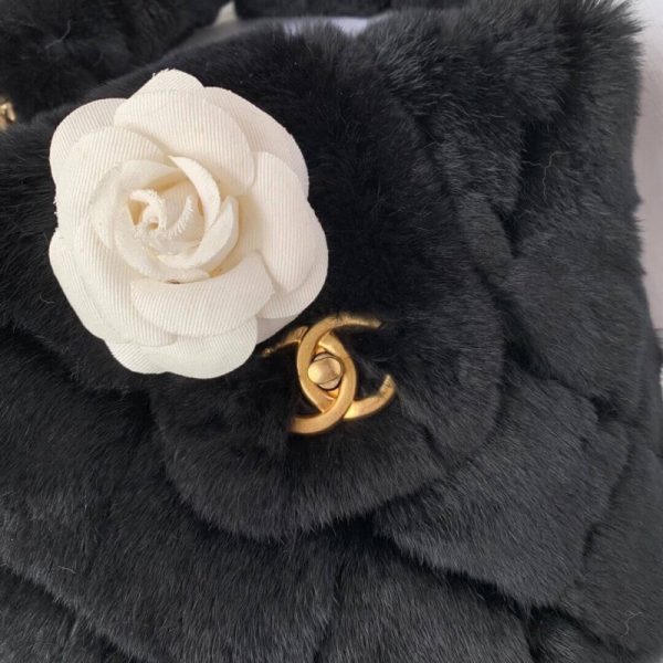 Replica Chanel Lambskin Shearling Bucket Bag As2241 - Image 5