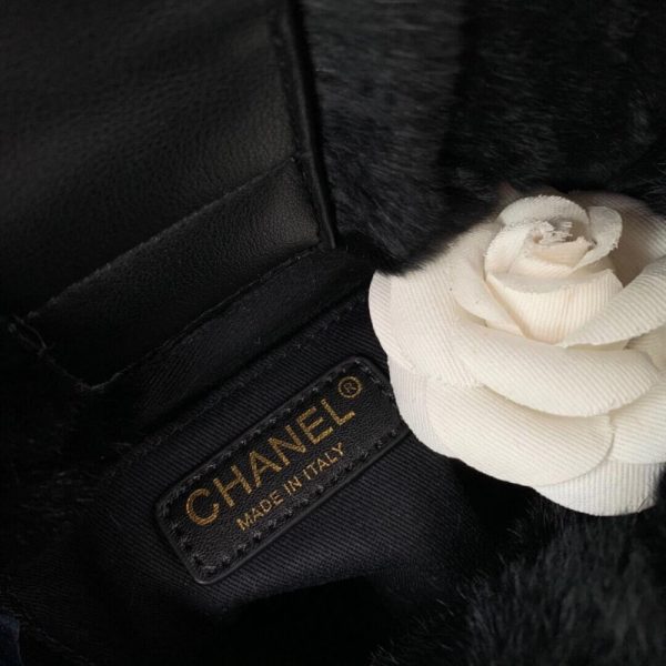 Replica Chanel Lambskin Shearling Bucket Bag As2241 - Image 9