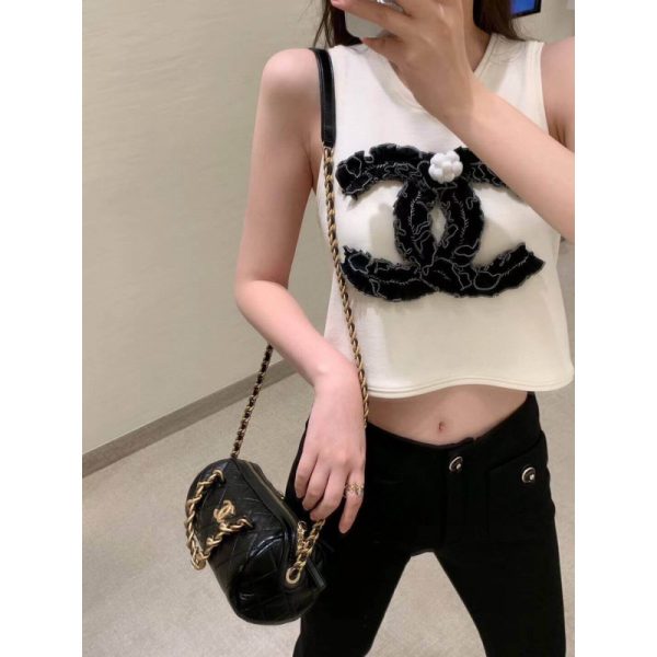 Replica Chanel Shiny Lambskin Small Bowling Bag - Image 2