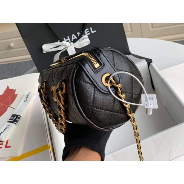 Replica Chanel Shiny Lambskin Small Bowling Bag - Image 11