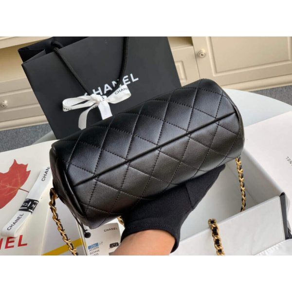 Replica Chanel Shiny Lambskin Small Bowling Bag - Image 12