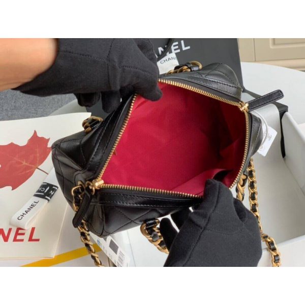 Replica Chanel Shiny Lambskin Small Bowling Bag - Image 13