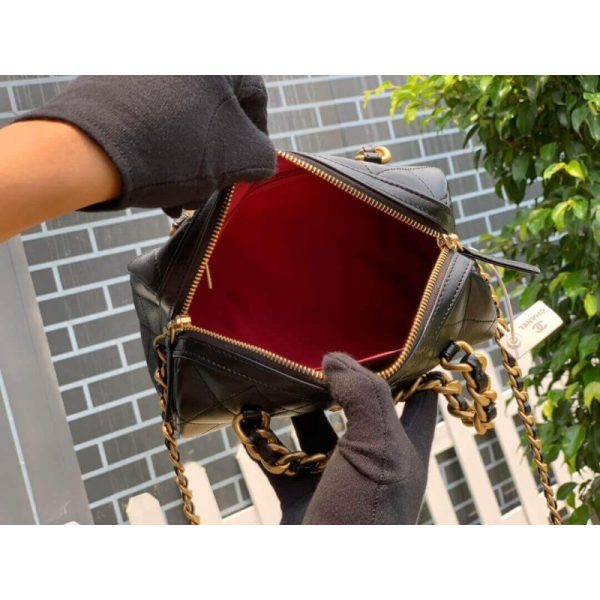 Replica Chanel Shiny Lambskin Small Bowling Bag - Image 7