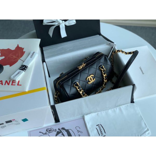 Replica Chanel Shiny Lambskin Small Bowling Bag - Image 8