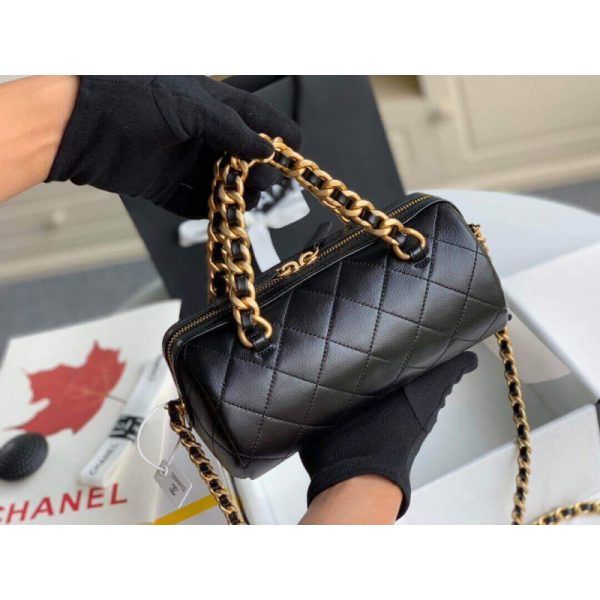 Replica Chanel Shiny Lambskin Small Bowling Bag - Image 10