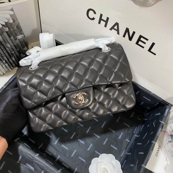 Replica Chanel Small Classic Double Flap Lambskin Bag A01113 - Image 4