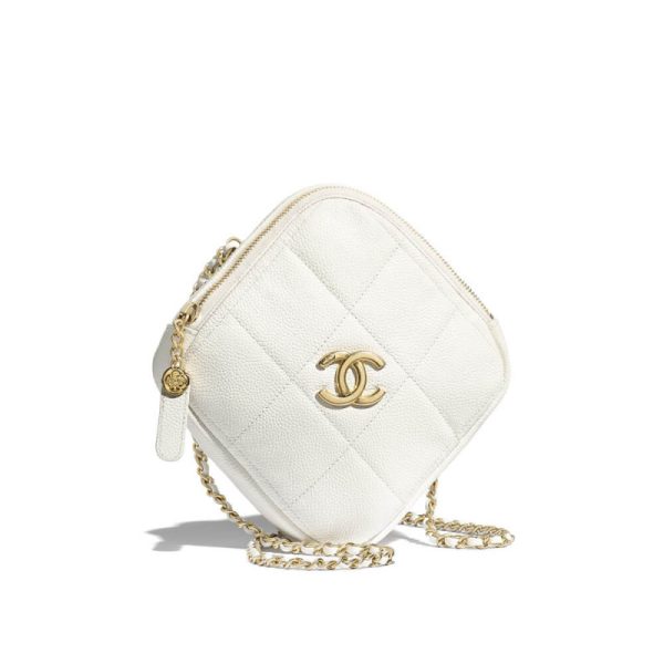 Replica Chanel Small Diamond Bag in Grained Calfskin