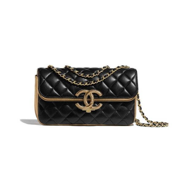Replica Chanel Small Black/Gold Flap Bag A57275