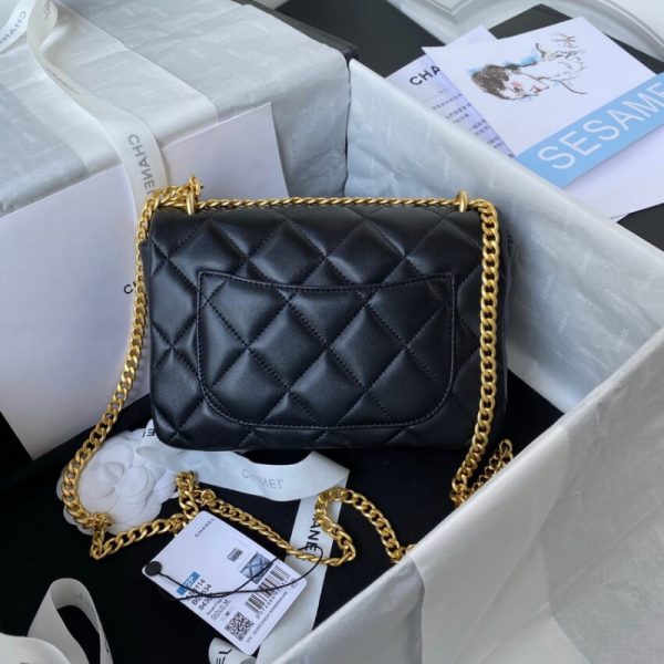 Chanel Lambskin Flap Bag with Enamel CC – As3114 Replica - Image 2