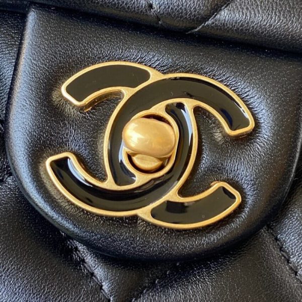 Chanel Lambskin Flap Bag with Enamel CC – As3114 Replica - Image 3