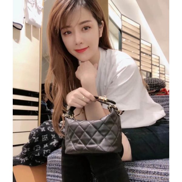Chanel Lambskin Hobo Bag As1745 - Luxury Replica Small - Image 2