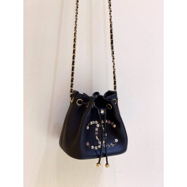 Chanel Studded CC Drawstring Bucket Bag Replica AS1883 - Image 2