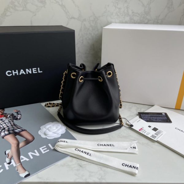 Chanel Studded CC Drawstring Bucket Bag Replica AS1883 - Image 7