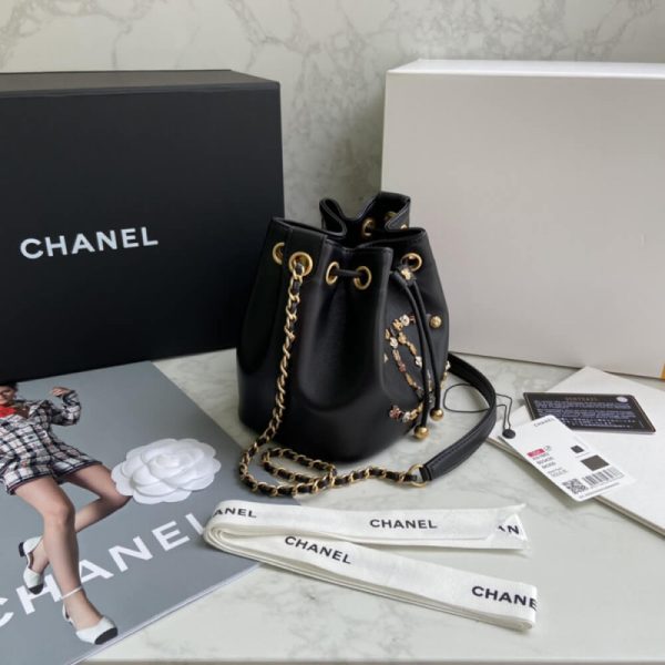 Chanel Studded CC Drawstring Bucket Bag Replica AS1883 - Image 8