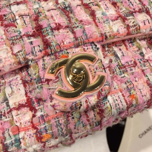 Chanel Replica Tweed Flap Bag with Pearl Handle – AS0593 - Image 5