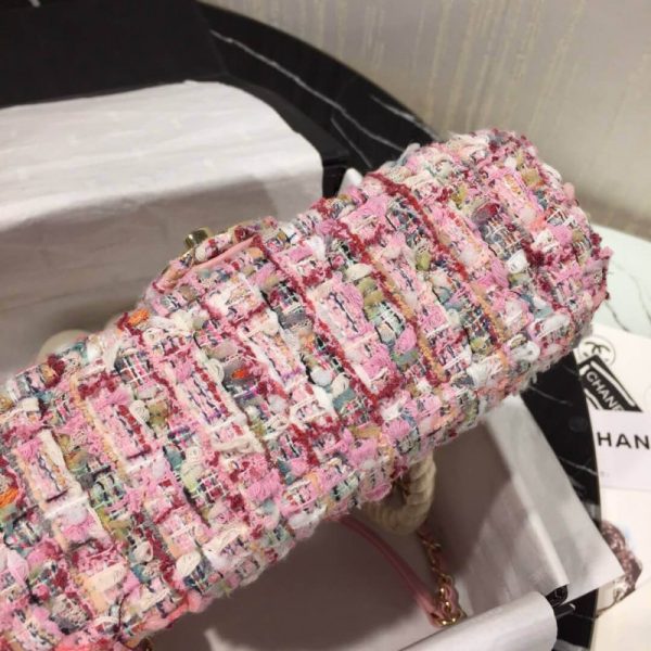 Chanel Replica Tweed Flap Bag with Pearl Handle – AS0593 - Image 7