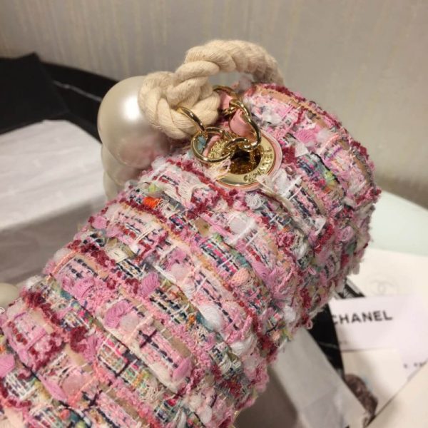 Chanel Replica Tweed Flap Bag with Pearl Handle – AS0593 - Image 8