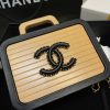 Best Replicas Bags - Chanel Vanity Case Replica: Beige & Black Beech Wood Design Shop For Best Louis Vuitton LV Replica Bags With Cheap Price