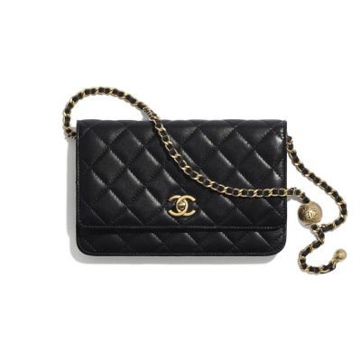 Chanel WOC Replica Lambskin AAA with CC Strap Detail
